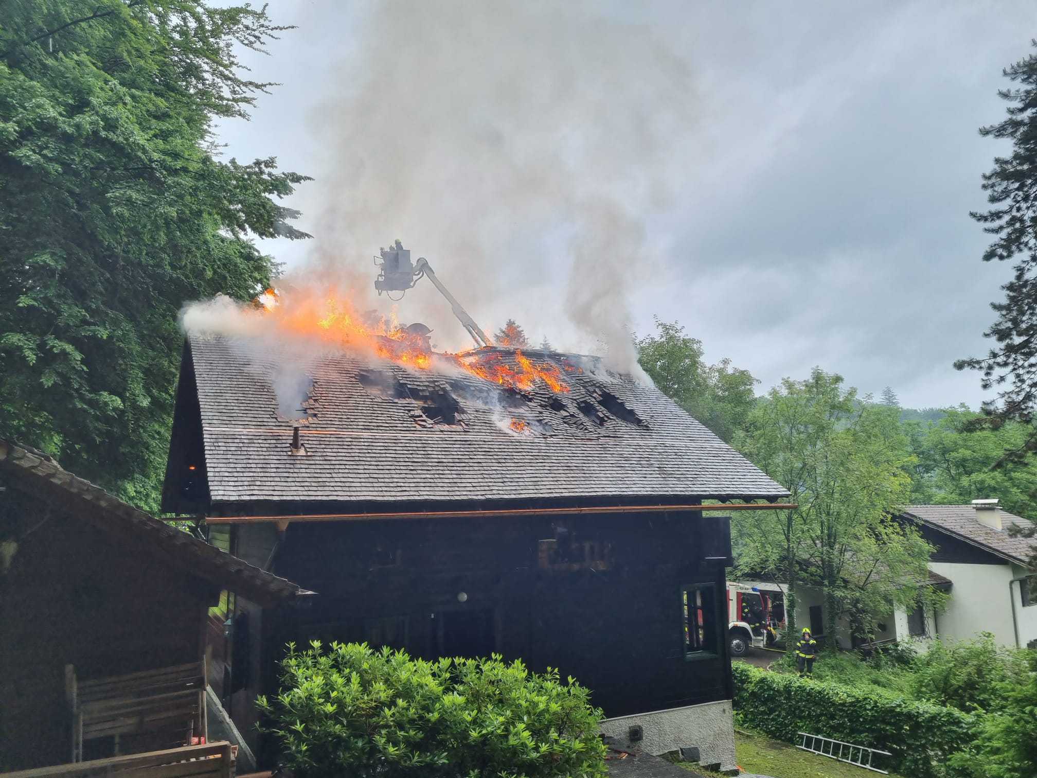 Brandeinsatz Ferienhaus Haininger Bach am 09.06.2022